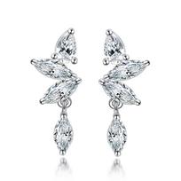 Horse Eye Zircon Water Drop Earrings Ice Crystal Fashion Stud Earrings for Women Ear Rings white
