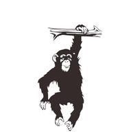 Black Gorilla Monkey Wall Sticker Decal for Living Room Bedroom Background Decor One Size