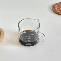Stiklinis matavimo puodelis medine rankena Stiklinis espresso matavimo puodelis Vienas pieno kavos skaidrus ąsotis Kavos reikmenys Virtuvės matavimo puodelis 75ml