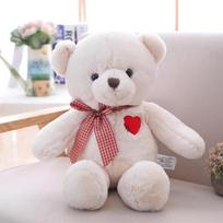 1vnt. 50 cm Puikūs pliušiniai meškiukai mergaitėms Meškiuko įdaryti su širdele Kawaii gimtadienio dovanos žaislai vaikams Vaikų dovana 50CM balta