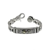 Lucky Fortune Into Treasure Pixiu Domineering Men's Bracelet Retro Thailand Tide King Kong Pestle Bracelet Jewelry 22cm