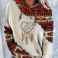 Stylish Aztec Tribal Print Hoodie - Vintage, Durable & Stretchy, Perfect for All Seasons with Kangaroo Pocket 3XL black