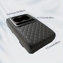 Atminties putplasčio automobilio porankio pagalvė su puodeliu ir telefono laikikliu – prabangi dirbtinės odos centrinė konsolės pagalvė, užtikrinanti didesnį komfortą, tinka daugumai transporto priemonių juoda