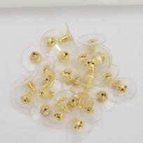 100pcs 18K Frisbee Bullet Film Ear Plug DIY Earrings Jewelry Accessories Electroplating Copper Accessories Stud Earrings Plugs