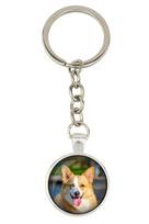 Cardigan Welsh Corgi - raktų pakabukas su jūsų nuotrauka, rakto puošmena, krepšio pakabukas iš Art-Dog prekės ženklo sidabras