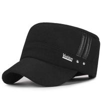 Winter Flat Cap for Middle-Aged and Elderly Captain Cap Velvet Warm Dad Ear Protection Cold Cap juoda