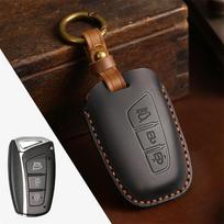 Car Key Case Cover For Hyundai Grand Santa Fe IX45 GENESIS EQUUS AZERA 2013 2014 2015 2016 Accessories Carbon fiber Keychain ruda