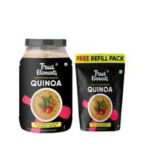 True Elements Monthly Essentials Quinoa 3kg Combo (Buy 1 Get 1 FREE) - Quinoa 1kg Refill Pack FREE | 100% Wholegrain | Cereal for Breakfast black