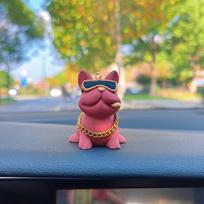 Anime Asmenybė Buldogas Automobilio Salono Apdaila Tendencija Akiniai nuo saulės Buldogas Automobilio Centrinės Konsolės Papuošalai Automobilio Aksesuarams raudona