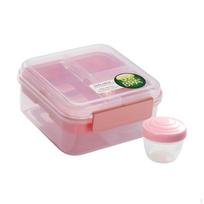Bento Box Meal Prep Container,Multipurpose,Rectangle Portable Snack Reusable for Party Office pink 1250ml