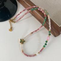 Premium Butterfly Necklace Natural Dongling Jade Red Stone Beaded Necklace Accessories Flash Diamond Clavicle Chain Titanium Steel gray