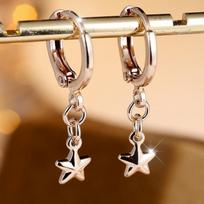 Simple Personality Gold Color Pentagram Star Dangle Earrings for Women Fashion Jewelry Gift auksas