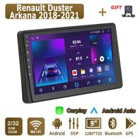 Android Carplay Automobilinis Radijas Renault Duster Arkana 2018-2021 Multimedijos Grotuvas Pagrindinis Įrenginys Stereo GPS Navigacija BT WIFI 2+32GB 2+32GB white