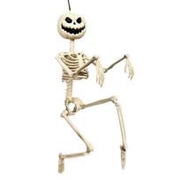Helovyno statomas žmogaus skeletas viso natūralaus dydžio butaforijos vakarėlio dekoras One Size balta