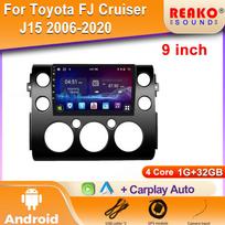 Automobilio radijas centrinė daugialypės terpės navigacija GPS belaidė Carplay ekrano stereofoninė sistema Android skirta Toyota FJ Cruiser J15 2006-2020 galvos blokui 4 core 1GB+32GB carplay gray