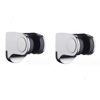 2 vnt Chrome dušo galvutės Reguliuojamas laikiklis Chrome Finish ragelio laikiklis Vonios kambarys white