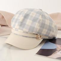Chic Vintage Plaid Beret for Women - Lightweight, Warm Octagonal Cap with Cloud Design, Perfect for Fall/Winter Fashion & Christmas One size