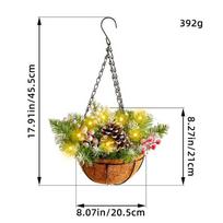 Stand alone Christmas basket wreath Christmas day decorations Christmas wreath artificial Christmas basket