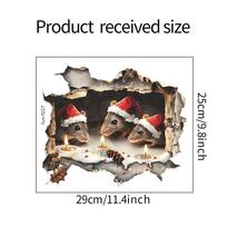 Pelė su skyle Kalėdinė kepurė Užpūsk žvakes Miegamasis Svetainė Studija Fonas Kraštovaizdis Sienų lipdukas 25*29CM/fun-f227 black