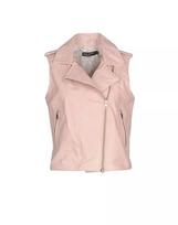Light Pink Barbie Winter Stylish Waistcoat Leather Vest Coat Fancy Women Lambskin XS šviesiai rausvos spalvos