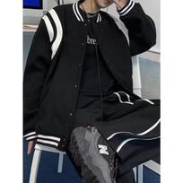 American Spring and Autumn New Baseball Uniform Jacket Men's Korean Style Trendy Brand Versatile and Handsome Loose Casual Jacket Trendy Jacket M gray