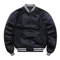 Breasted Baseball Uniform Men's Spring and Autumn Bomber Jacket Men's and Women's Same Style Couple Coat Ins Trendy Work Jacket S black