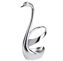 Creative Stainless Steel Fruit Food Fork Spoon Cutlery Swan Base Holder Set Tableware Kitchen Tools sidabras