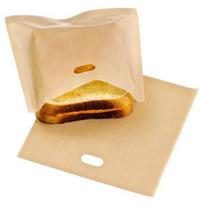 Home Supplies Cheese Toaster Bags High Quality Baking Tools Reusable Sandwiches for Grilled Made Easy Bread Bags Non-stick Baked Toast 1PC beige