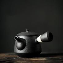 Juodi indai Keraminiai Kyusu arbatinukai Porcelianiniai arbatos puodai Gėrimai Style B black