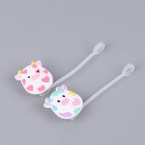 5Pcs Cartoon Cow Straw Toppers Reusable Soft Silicone Straw Covers Cap Dustproof Drinking Straw Tip Lids Cap Covers 5Pcs white