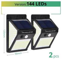 Solar Outdoor Floor Lamp - 30 LEDs - PIR Detector - Waterproof - Black