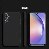„Samsung Galaxy S25“ dėklui „Samsung Galaxy S25 Plus S24 Ultra Cover Fundas“ minkštas skystas silikonas, nugarėlė „Samsung S25“ S25 juoda