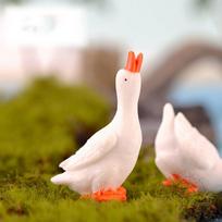 Cute Goose Miniatures Figurine Bonsai Decoration Kawaii Resin Swan Desk Ornament Parent-child Gift Fairy Garden Decoration
