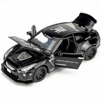 1/32 Nissan Skyline Ares GTR R34 R35 Lydinio Sportinio Automobilio Modelis Metalinis Liejimo Žaisliniai Transporto Priemonės Automobilio Modelis Simuliacija Kolekcija Vaikų Dovana juoda