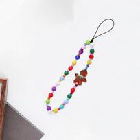 Karoliukų telefono dirželis Spalvinga grandinėlė Piniginės dekoracija Apyrankė Gimtadienio dovana Mielas raktas No Clear Beads white
