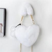 Nauja pliušinė rankinė madinga meilės rankinė rudens ir žiemos universali per petį crossbody rankinė meilės nešiojama monetų piniginė moteriška rankinė 24*7*20cm balta