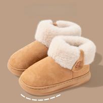 Women's Winter Snow Boots Faux Fur Lined Booties Slippers Comfortable Fuzzy Indoor Outdoor House Shoes Non-Slip Faux Suede Warm Ankle Boots for Women 36/37 kupranugaris