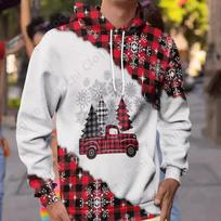 Temu Amazon Plus Size Men's Hooded Sweatshirt 3D Christmas Digital Print Pullover Sweatshirt Double Layer Hat S
