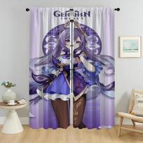 Blackout Curtains for Camera Genshin Impact Elegant Room Curtains 2 Pieces Partition Living Room Curtain Tulle for Bedroom Child W50xH70cmx2pcs