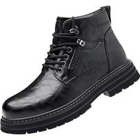 Fashion Classic Mens Ankle Boots Durable Fur Warm Winter Boot for Men Comfortable Non Slip Motorcycle Boots Man Casual Outdoor Sneakers 38 juoda