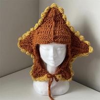 Solid Color Striped Cat Ear Hat, Fashionable and Personalized Tassel Pullover Hat for Adults adult 57-59cm brown