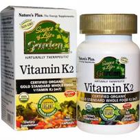 Nature's Plus- Gyvybės šaltinis, Sodas, Vitaminas K2, 60 veganiškų kapsulių