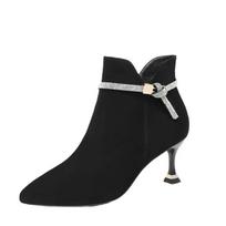 Mada Moteriški Aukštakulniai Batai Temperamentas Zomša Smailianosės Stiletto Aukštakulniai Elegantiški Trumpi Batai Mada Prabanga Kristalas Moterims Ruduo 35 black