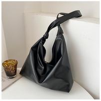 Tend Female Retro Fashion Leather Tote Bag for Women  Simple Large Capacity Shoulder Bag Big Solid Color Handbags gray