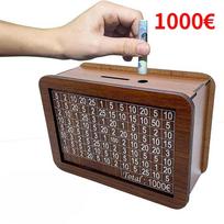 1000/2000/3000/5000/10000 Eurų Taupyklė Daugkartinio Naudojimo Taupymo Tikslo ir Skaičių Dėžutė Medinė Taupyklė