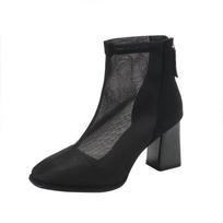 Fashion Beige for Office Work Footwear Summer 2024 Zip High Heels Pumps Sandals Woman Heeled Women's Shoes Trend Luxury Designer Sale F 34 black