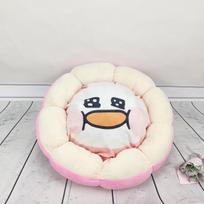 Ins Style Cat and Dog Universal Autumn and Winter Cartoon Nest Petal Nest Mat Smiley Face Nest diameter 48CM white