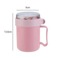 500ml Pietų dėžutė Nešiojamas Maisto Termiškai Izoliuotas Indas Pusryčių Puodelis Sandarus Sriubos Pieno Termosas Butelis Gerkliukai Su Šaukštu pink