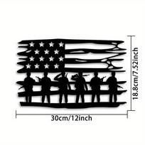Custom American Patriot Sign Personalized Wall Art for July 4th Charming Patriot Soldier Metal Sign Independence Day Delight. juoda