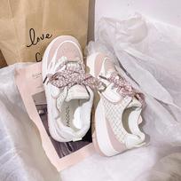 Fashion Student Matcha Green Little White Shoes Women's Summer Mesh Breathable Versatile Women's Shoes 35 rožinė